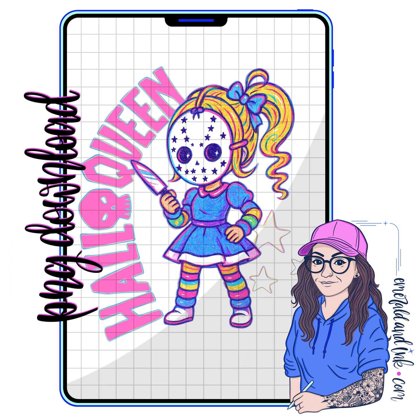 HalloQueen 90s Girl PNG - Digital Download