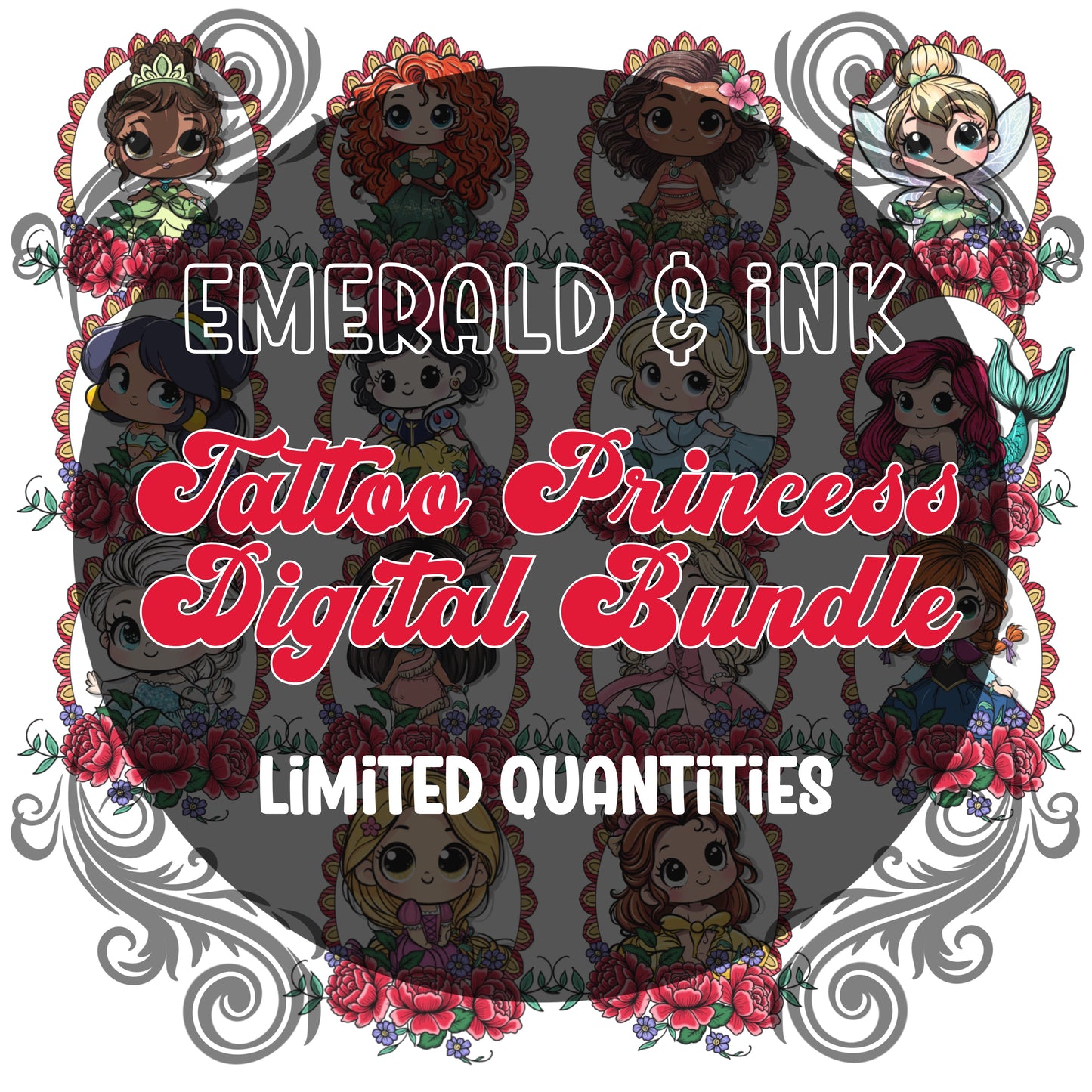Tattoo Princesses Bundle Digital Download