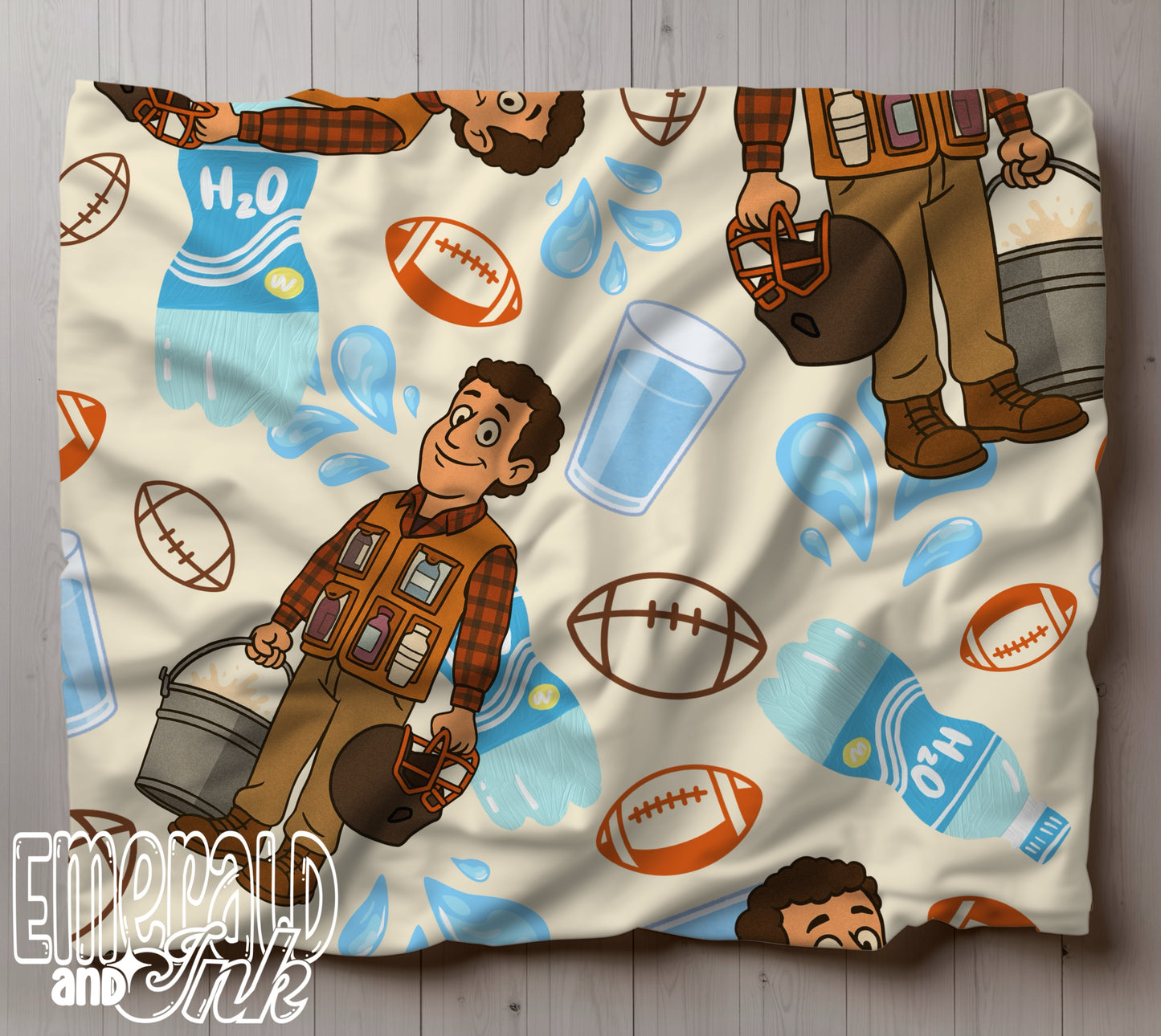 Waterboy Football Seamless - JPEG Digital Download