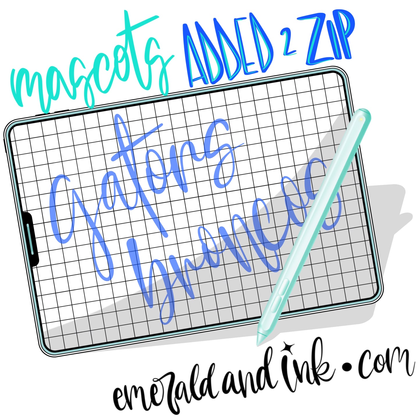 Hand Lettered Mascots Digital Download (43 PNGs/1 ZIP File)