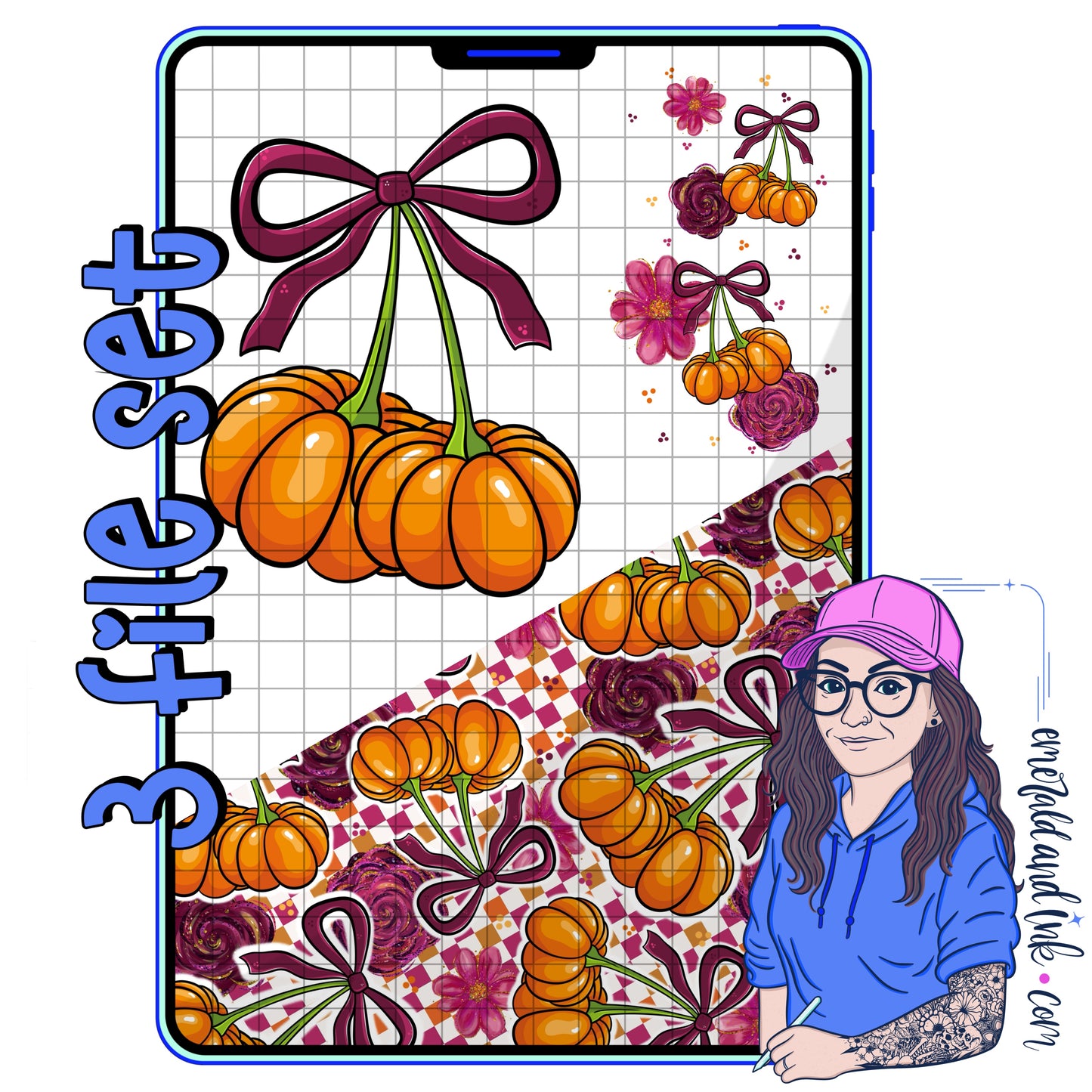 Coquette Pumpkins PNG Set (3 files)