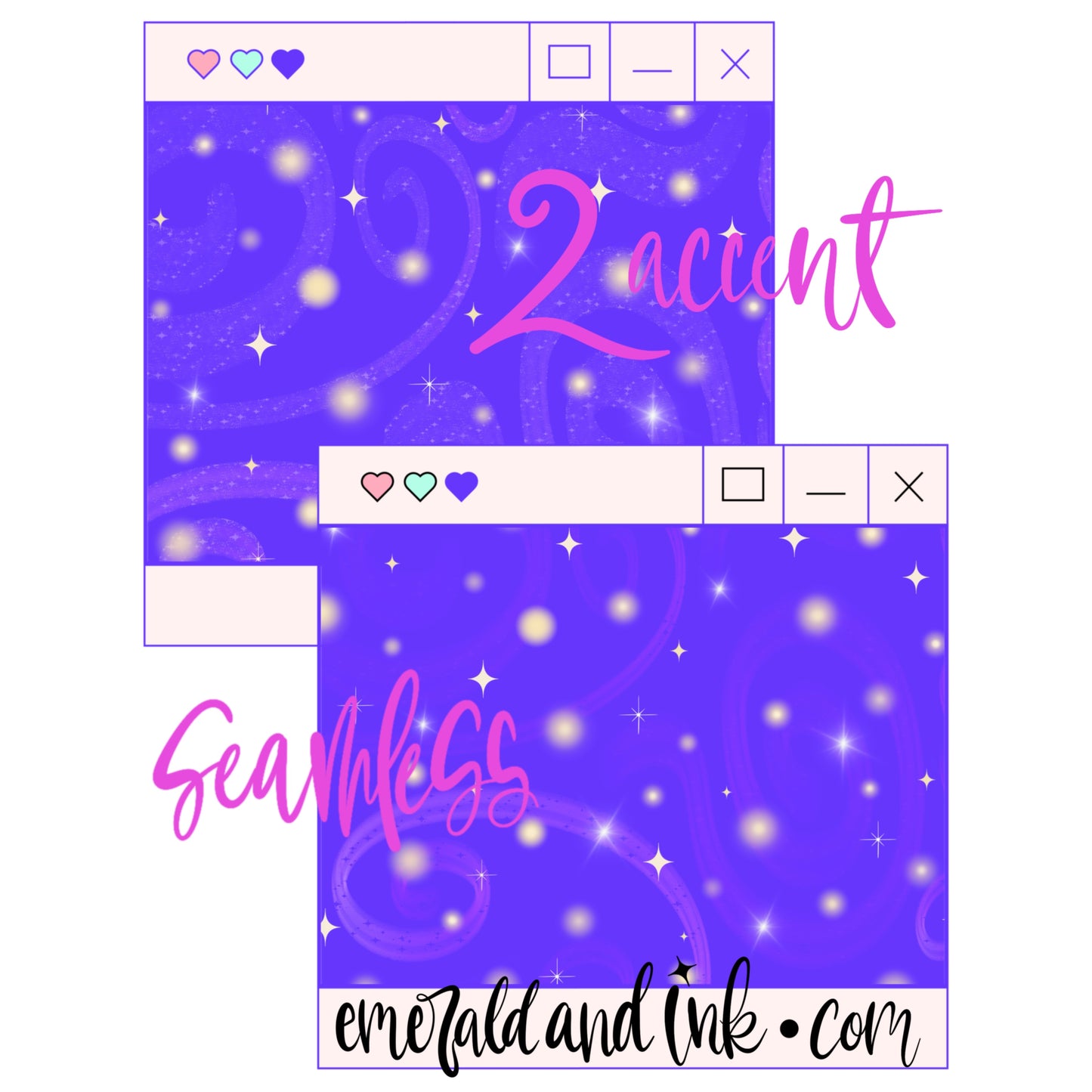 Hand Drawn Pastel Neon Floral Frames Digital Download Set