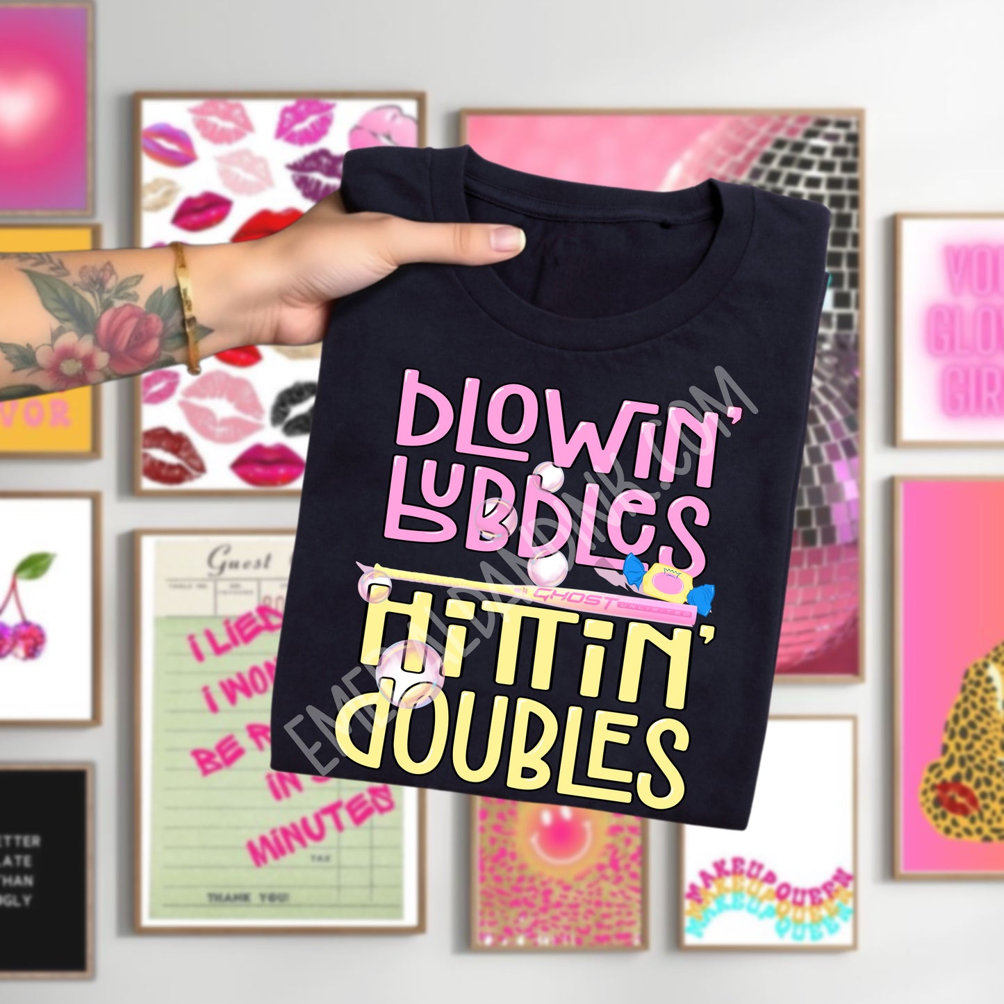 Blowin’ Bubbles, Hittin’ Doubles. Fastpitch Softball Design - Digital Download