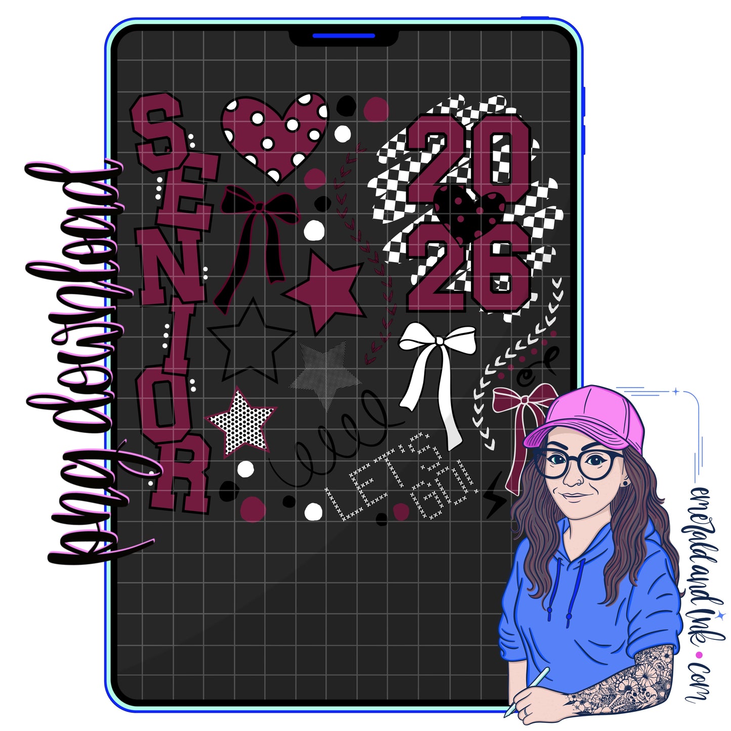 Senior 2026 Doodles PNG Design - Order your custom today!