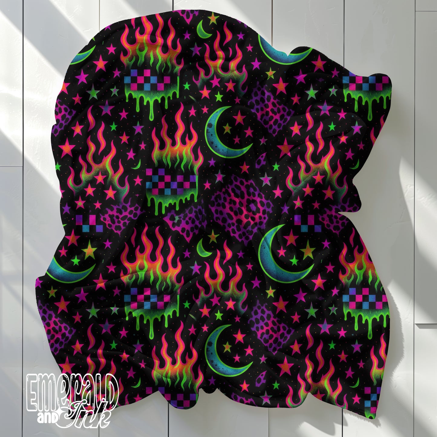 Neon Craze Cozy Throw Blanket - Multiple Sizes Available