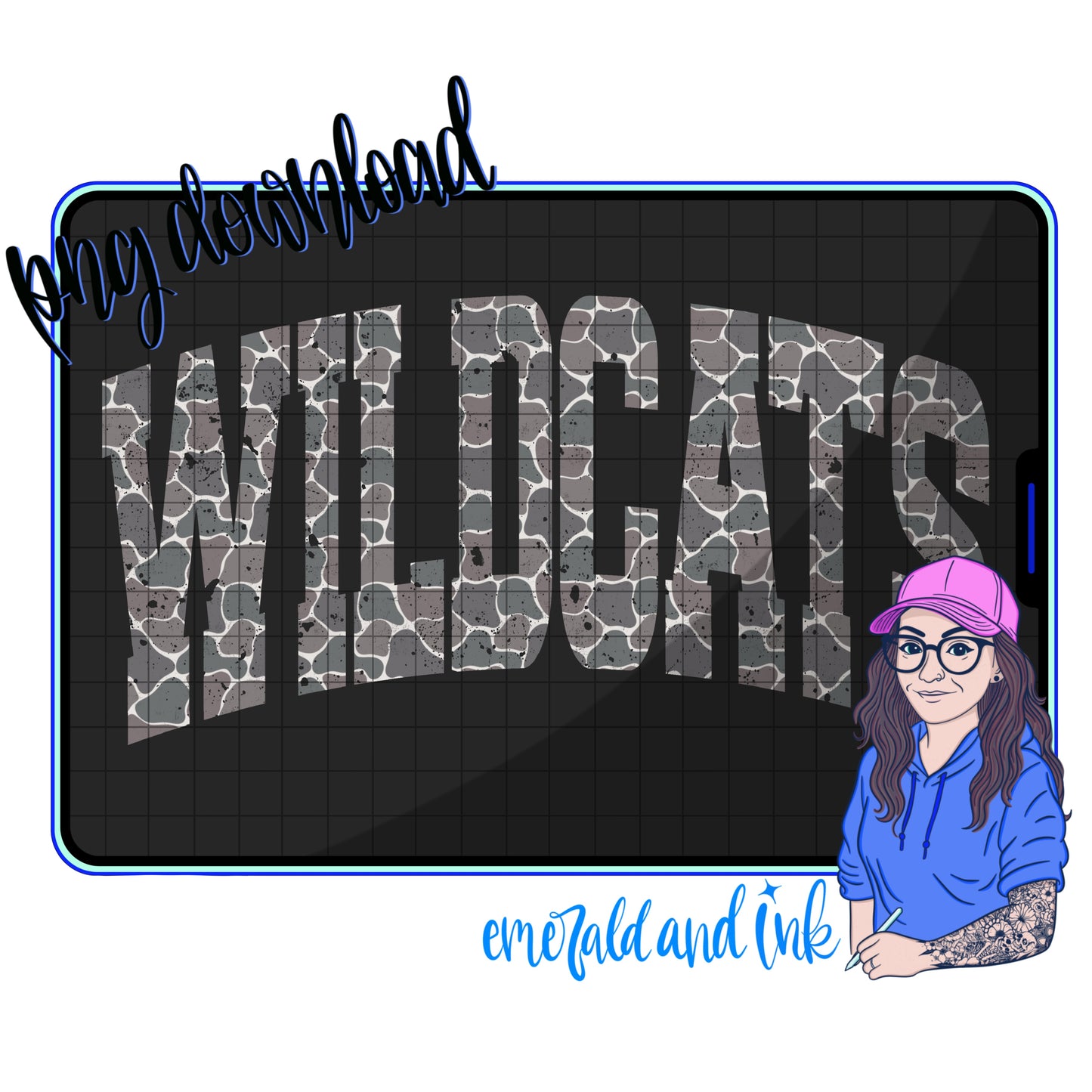 Distressed Camo Varsity PNG Design - Order your custom today!