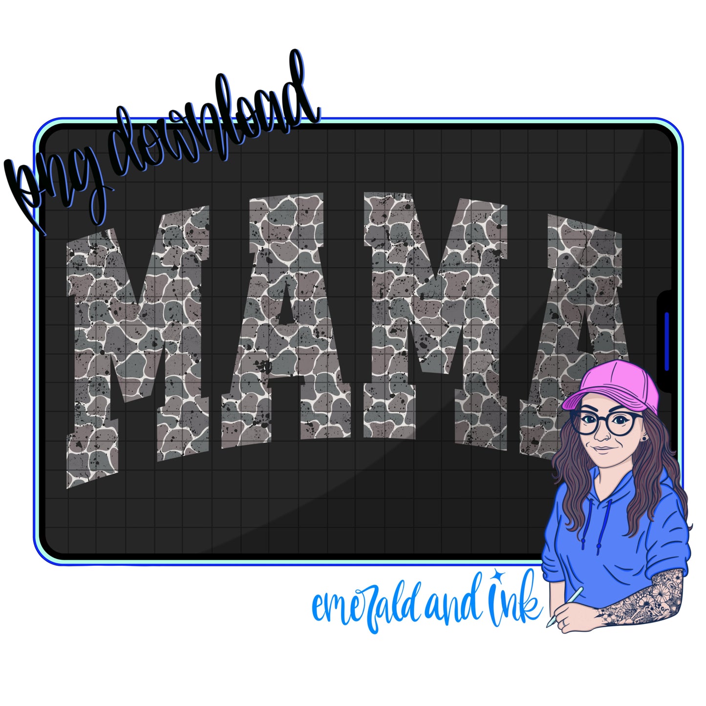 Distressed Camo Varsity PNG Design - Order your custom today!