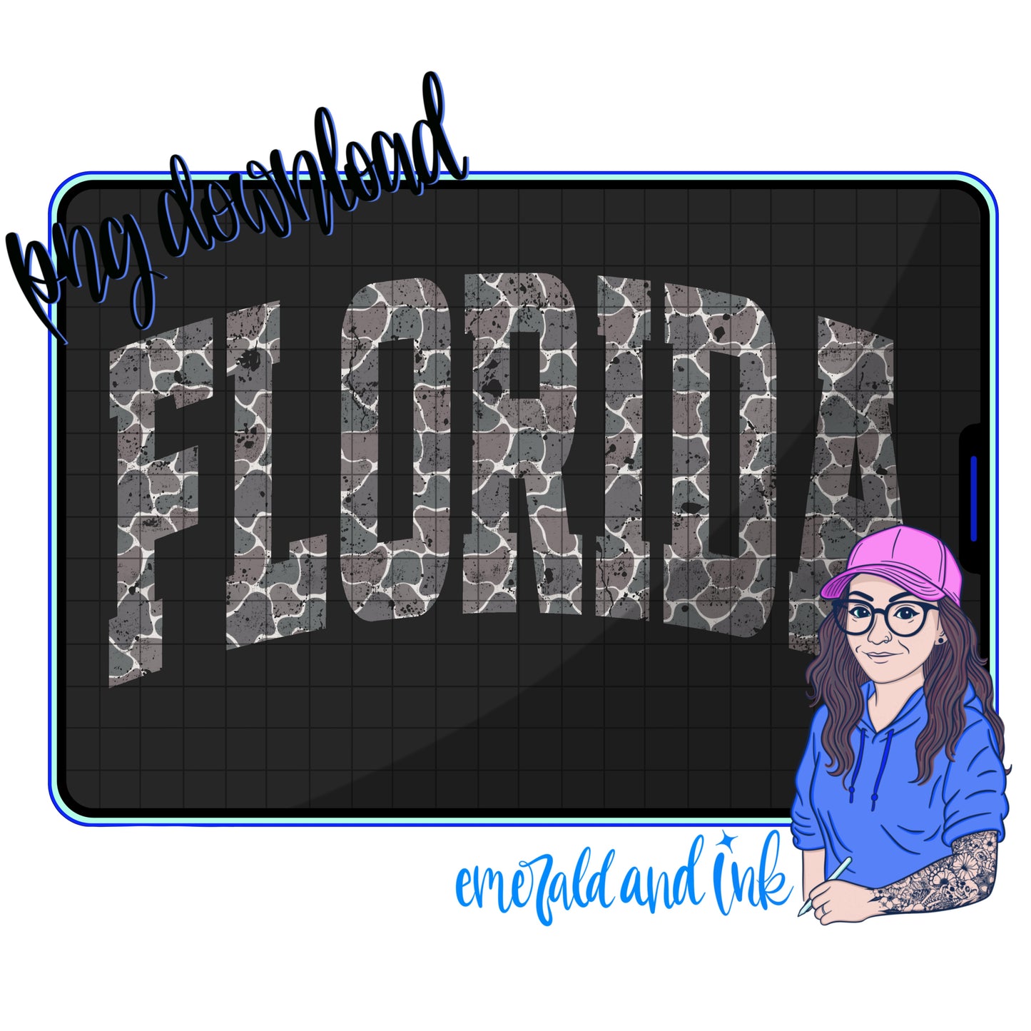 Distressed Camo Varsity PNG Design - Order your custom today!