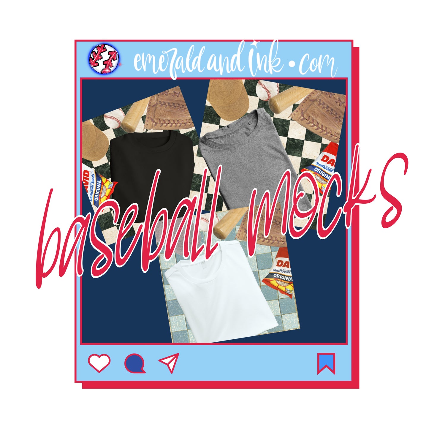 Baseball Mock Mini Bundle - Digital Download (3 mock files)