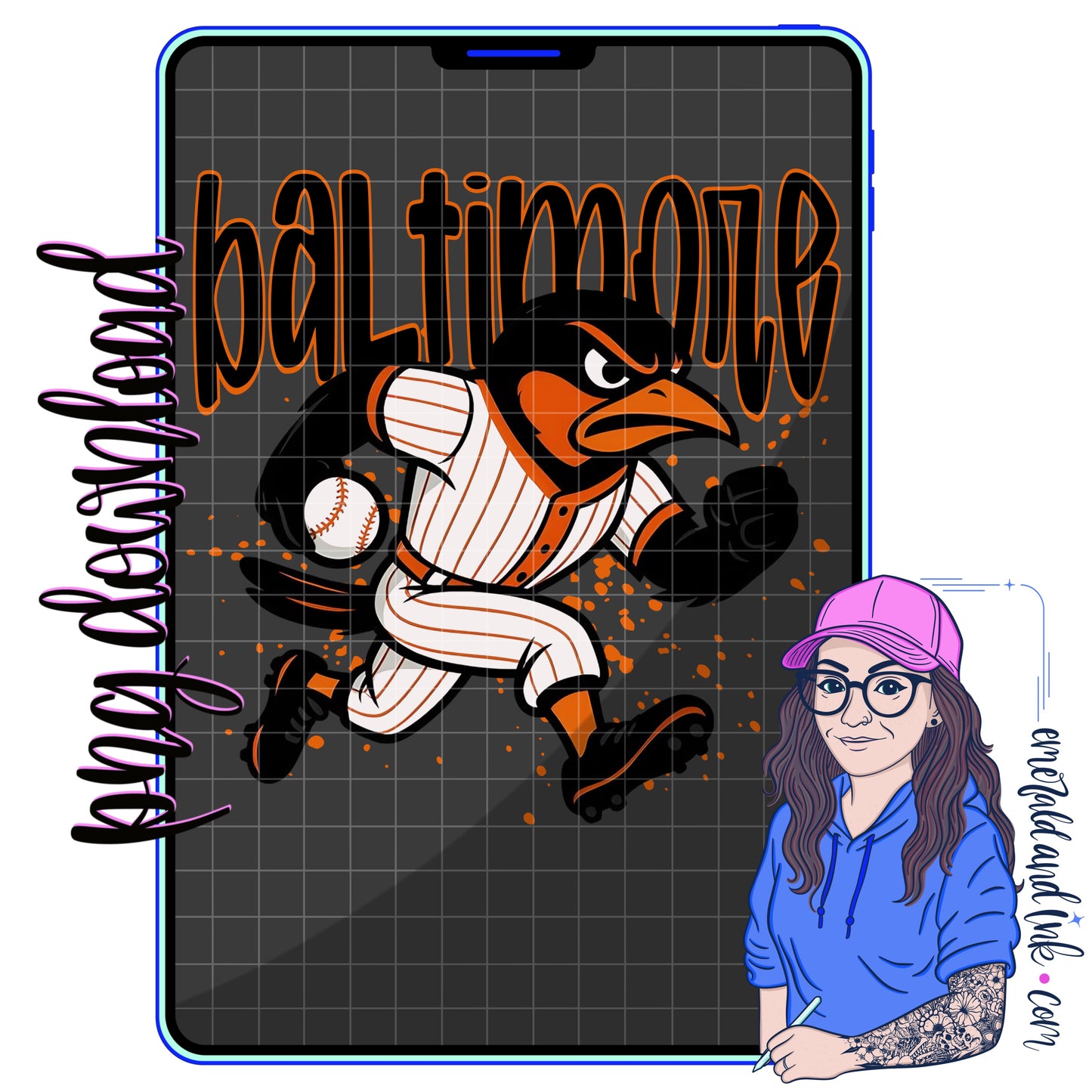 Baltimore Baseball Mascot PNG Digital Download