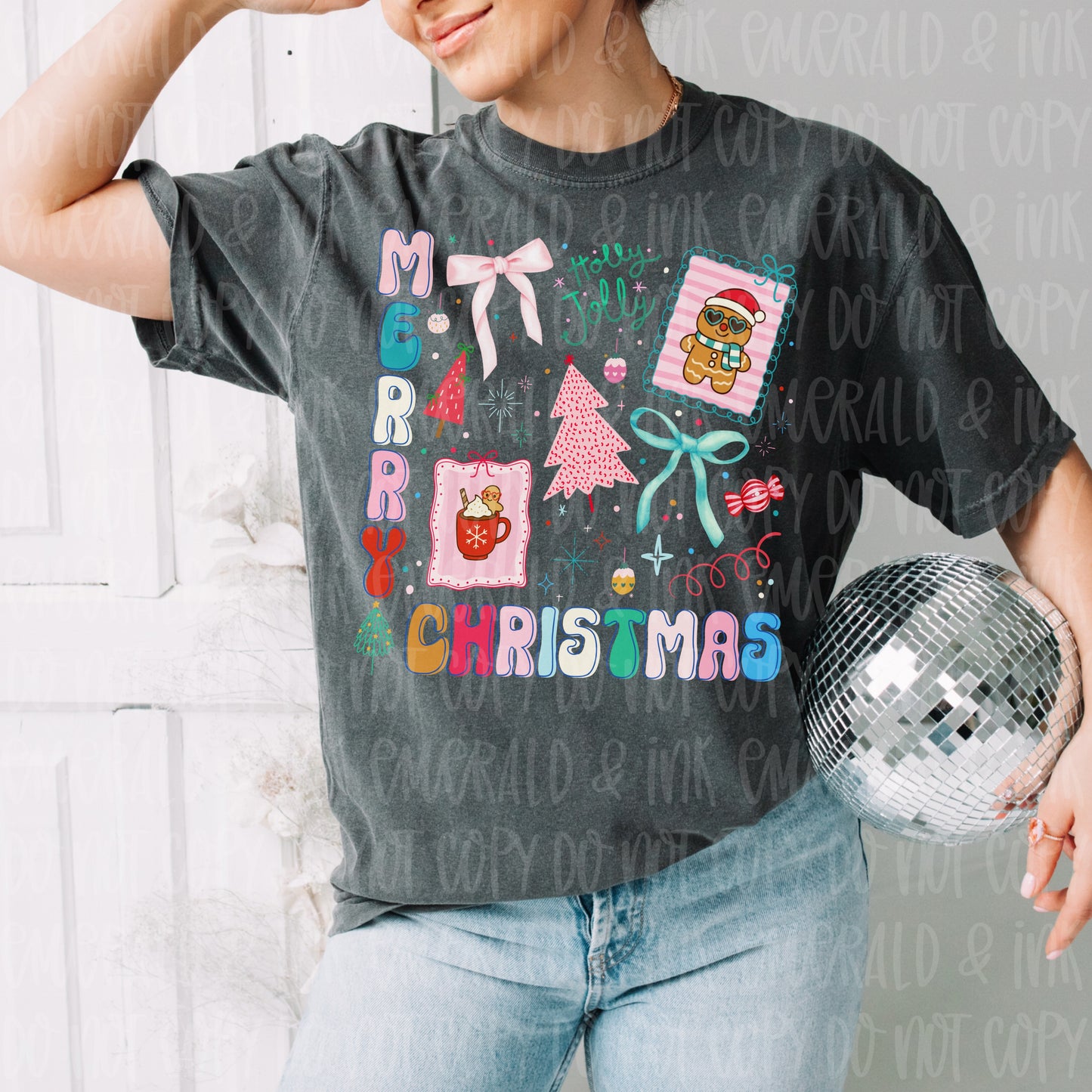 Merry Christmas Coquette Subway Style PNG Digital Download