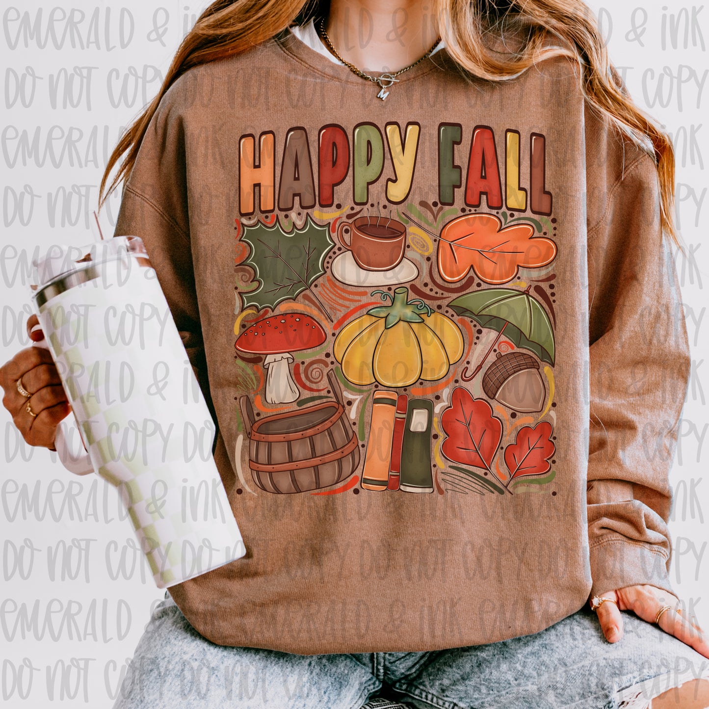 Happy Fall Hand Drawn Doodles PNG File