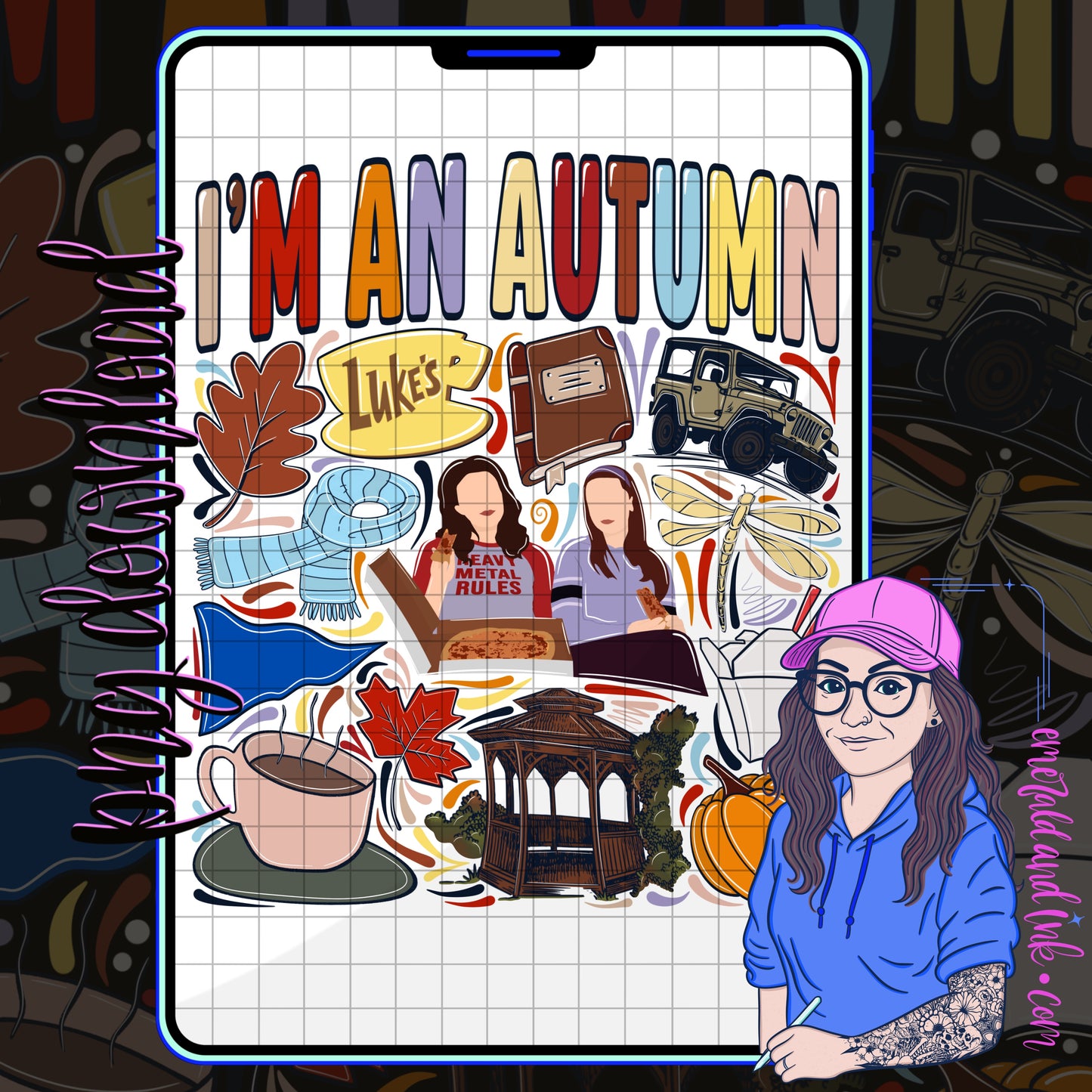 I’m An Autumn TV Show Hand Drawn Doodles PNG File