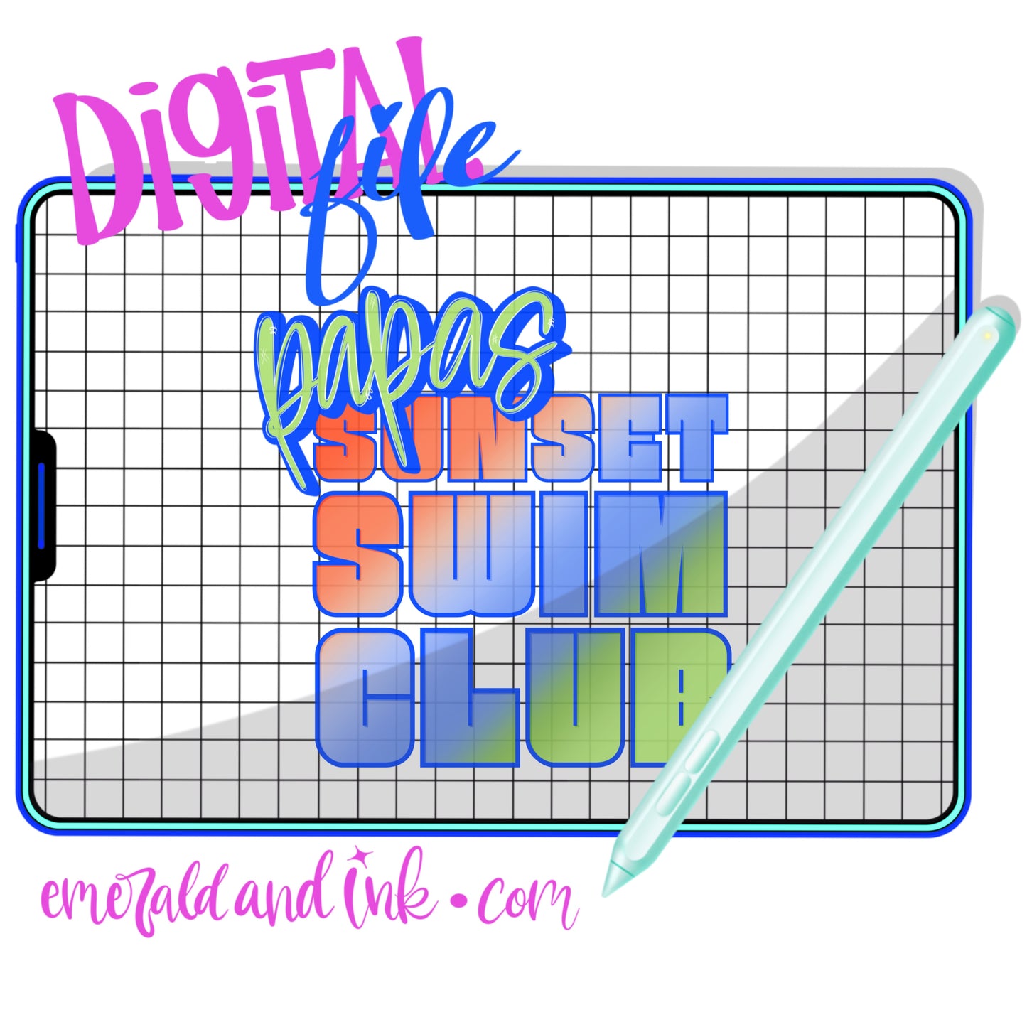 Papas Sunset Swim Club Set - Digital Download