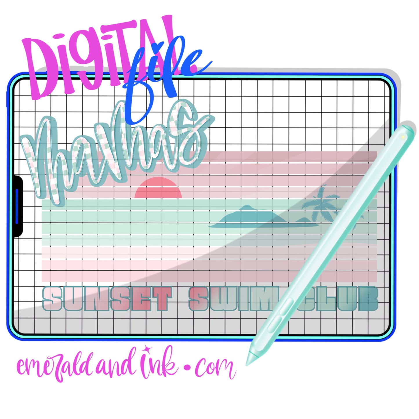 Mamas Sunset Swim Club Pastel Set - Digital Download