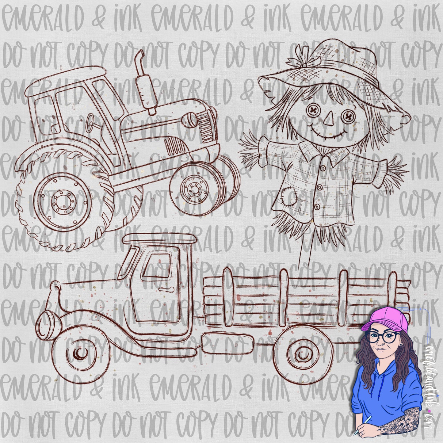 Hand Drawn Doodle Farming PNG File