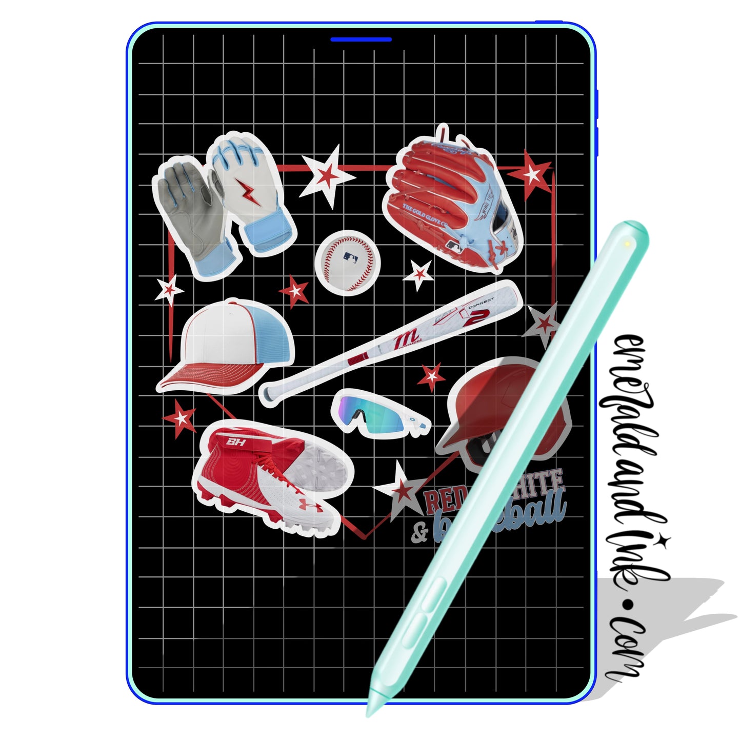 Red White & Baseball - Digital Download