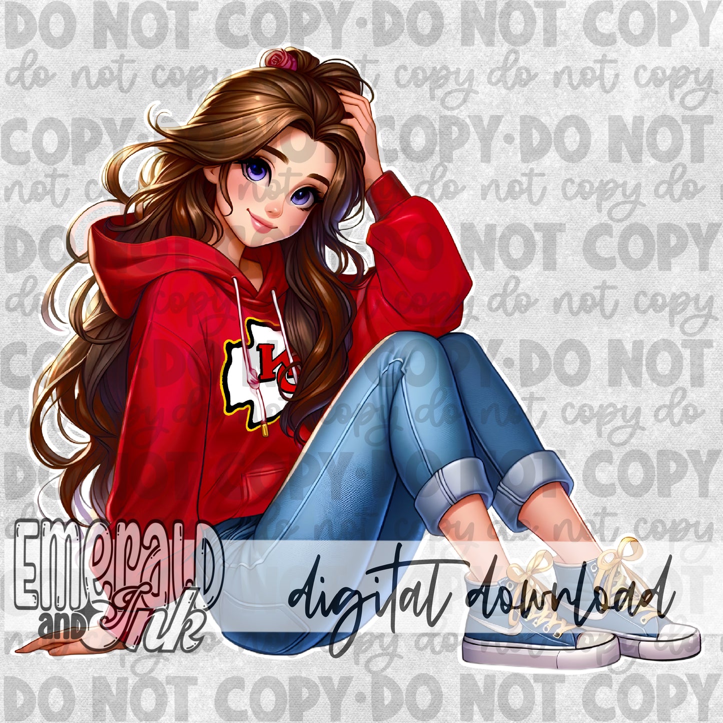 Beauty - Red/Yellow Football - Digital Download