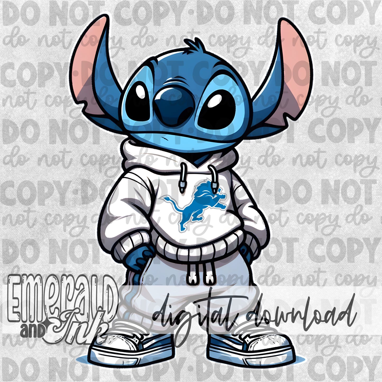 Blue Alien - Blue White Football - Digital Download