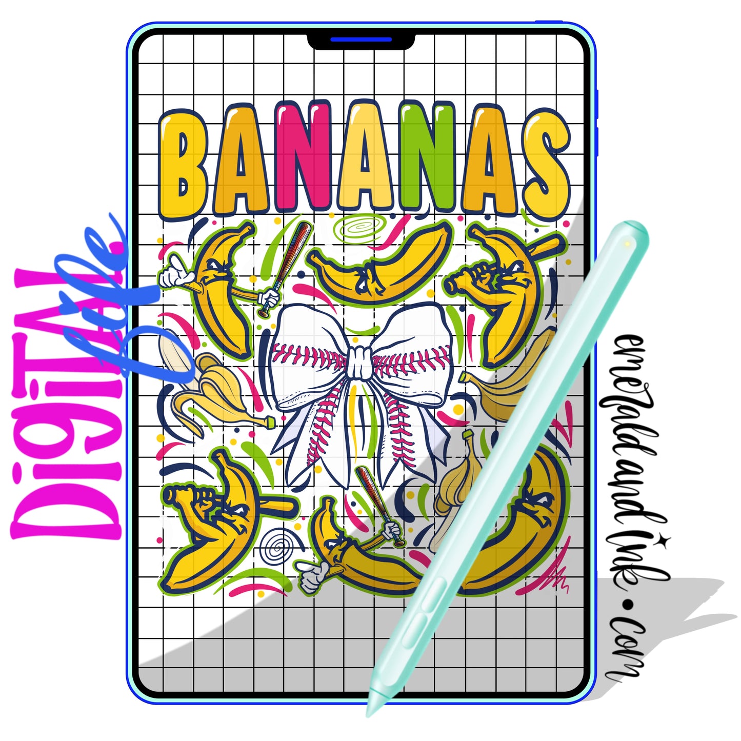 BANANAS Baseball Collage - Digital Download