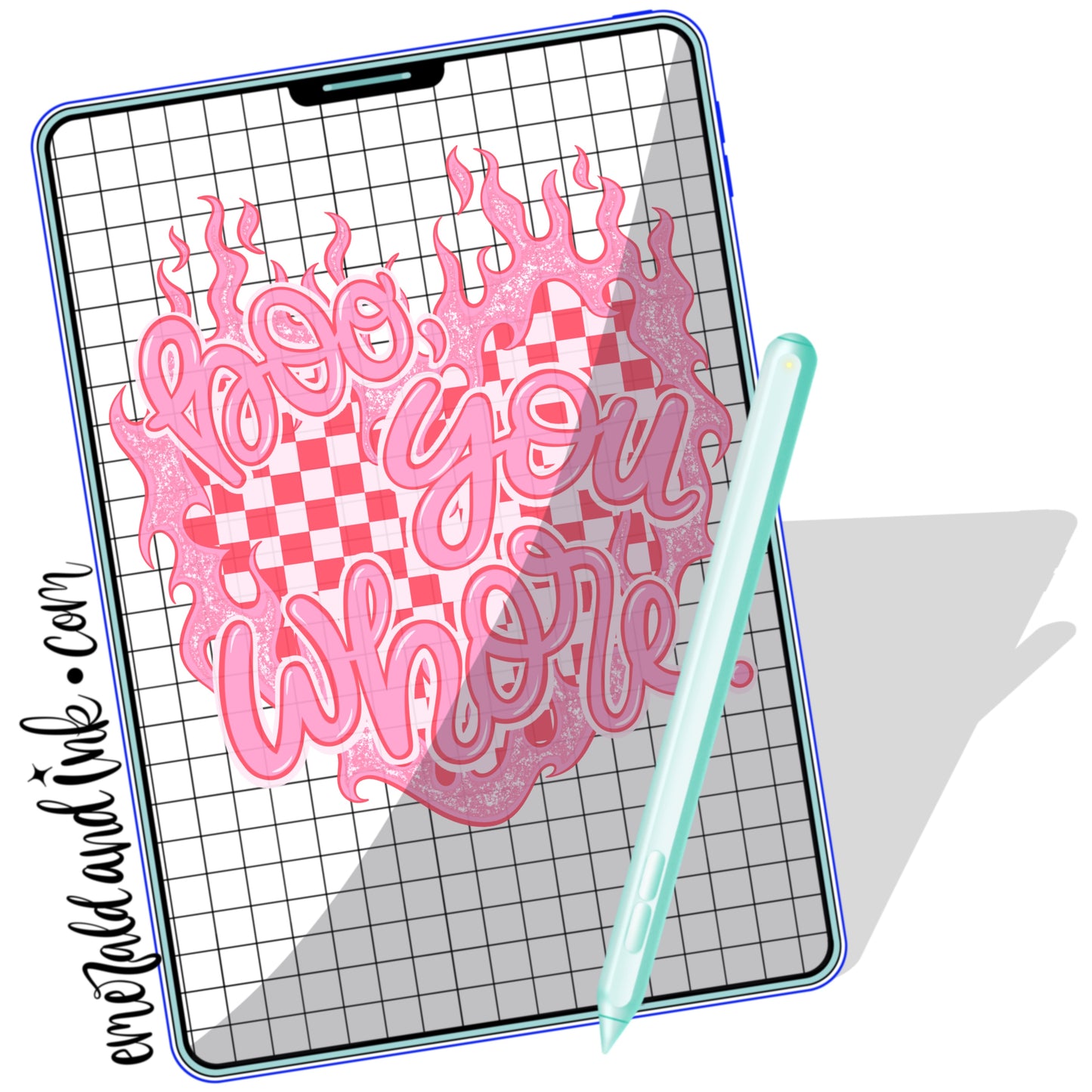 Boo, You Wh*re Glitter Flame Heart - Digital Download