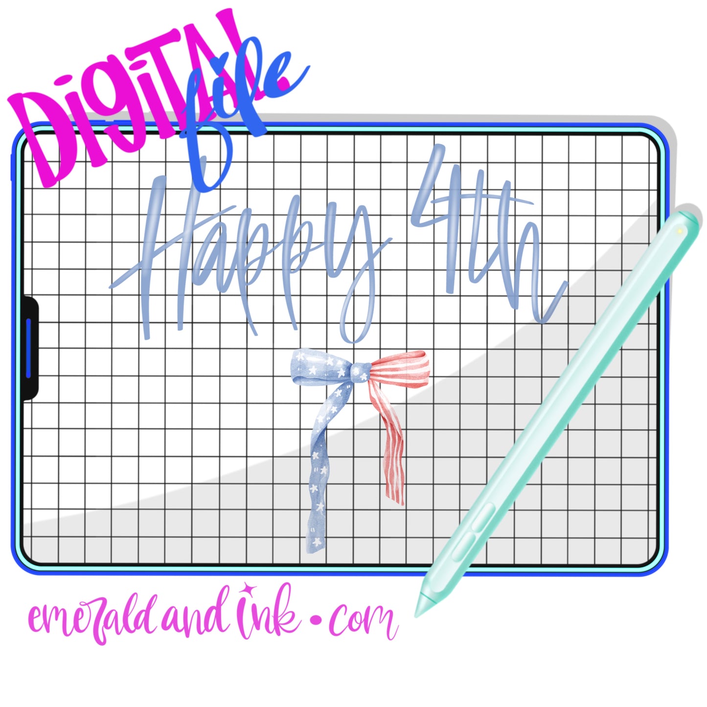 Happy 4th Hand Lettered - Digital Download