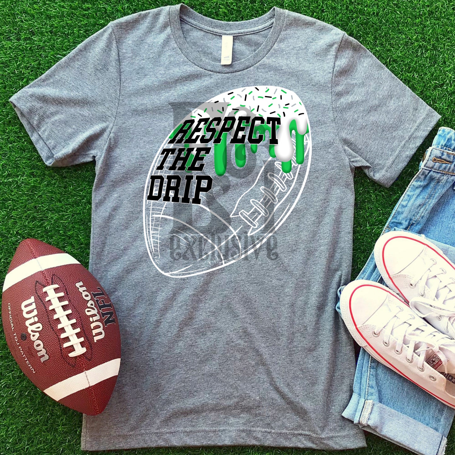 Respect The Drip Digital Download - Green/White/Black Football