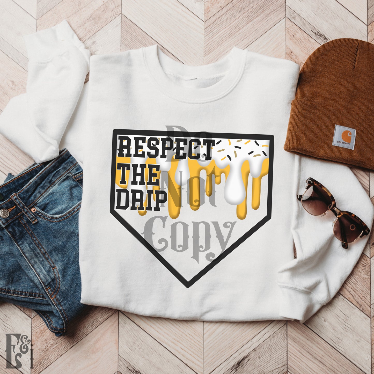 Respect The Drip Digital Download - Black/Yellow Homeplate