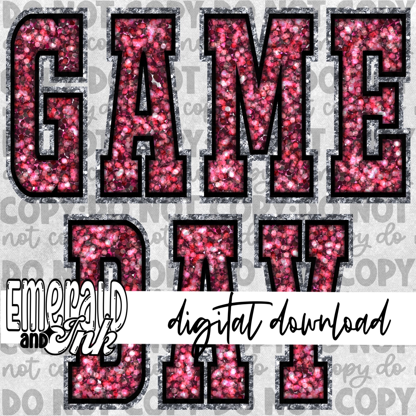 Game Day Glitter (burgundy) - Digital Download