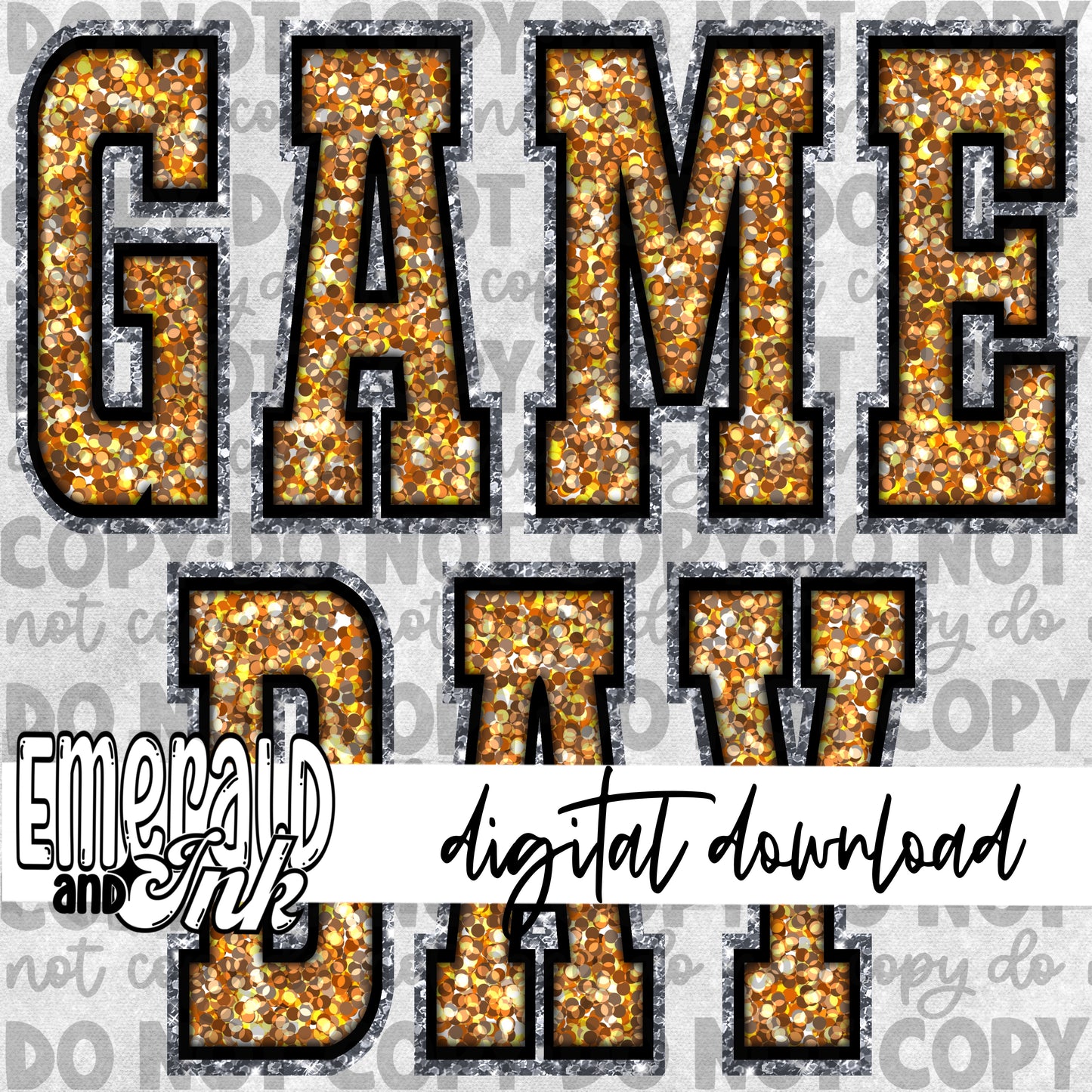 Game Day Glitter (gold) - Digital Download