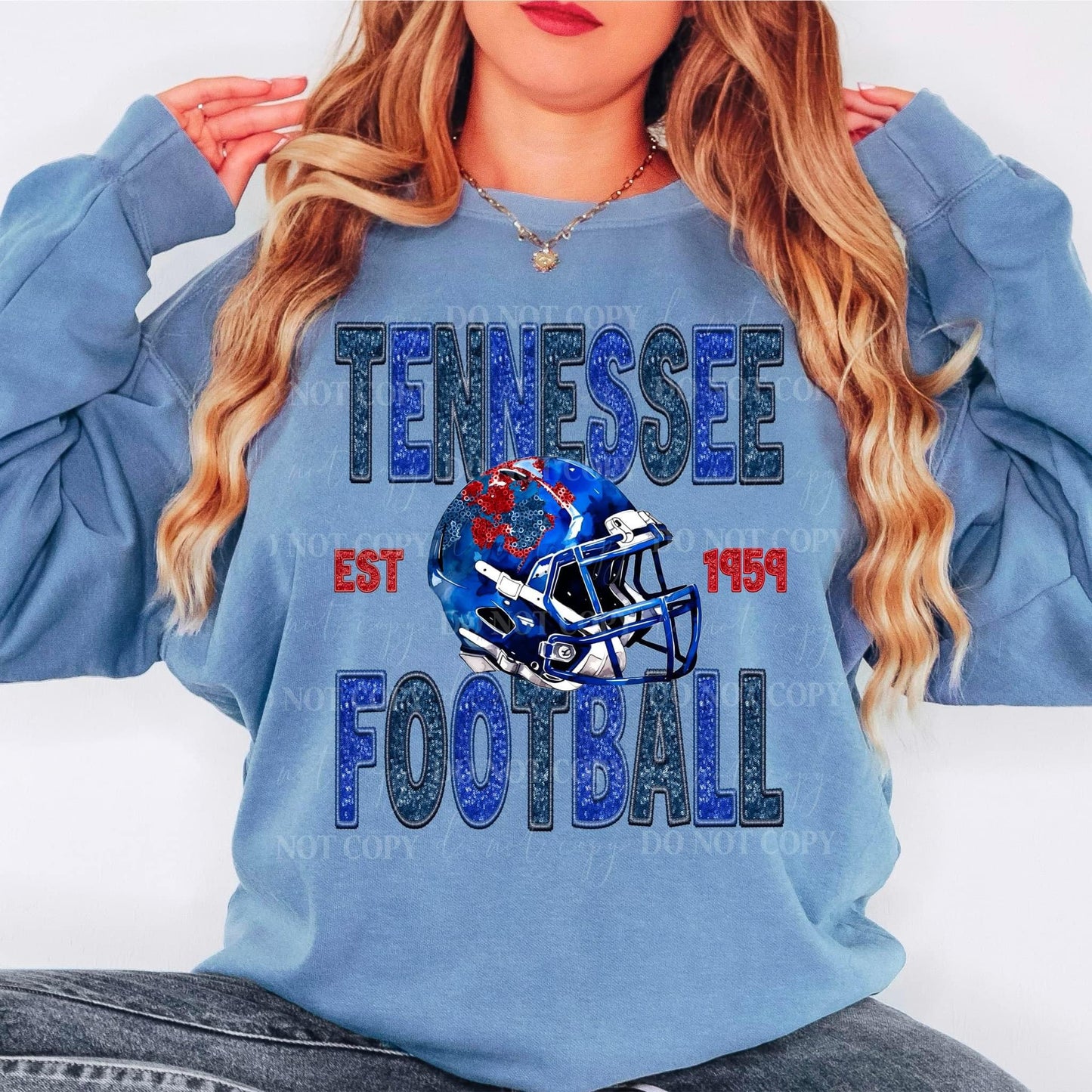 Football Tennessee Faux Embroidery - DTF