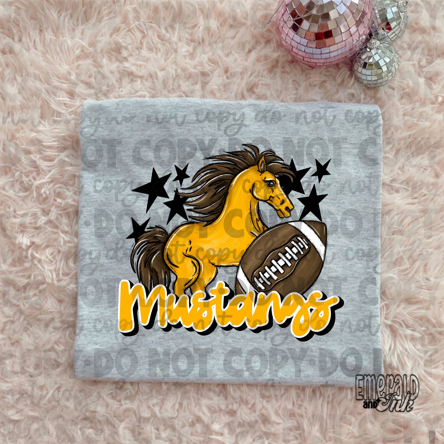 Mascot - Mustangs (w/horse) - DTF Transfer - TAT 5-7 biz days