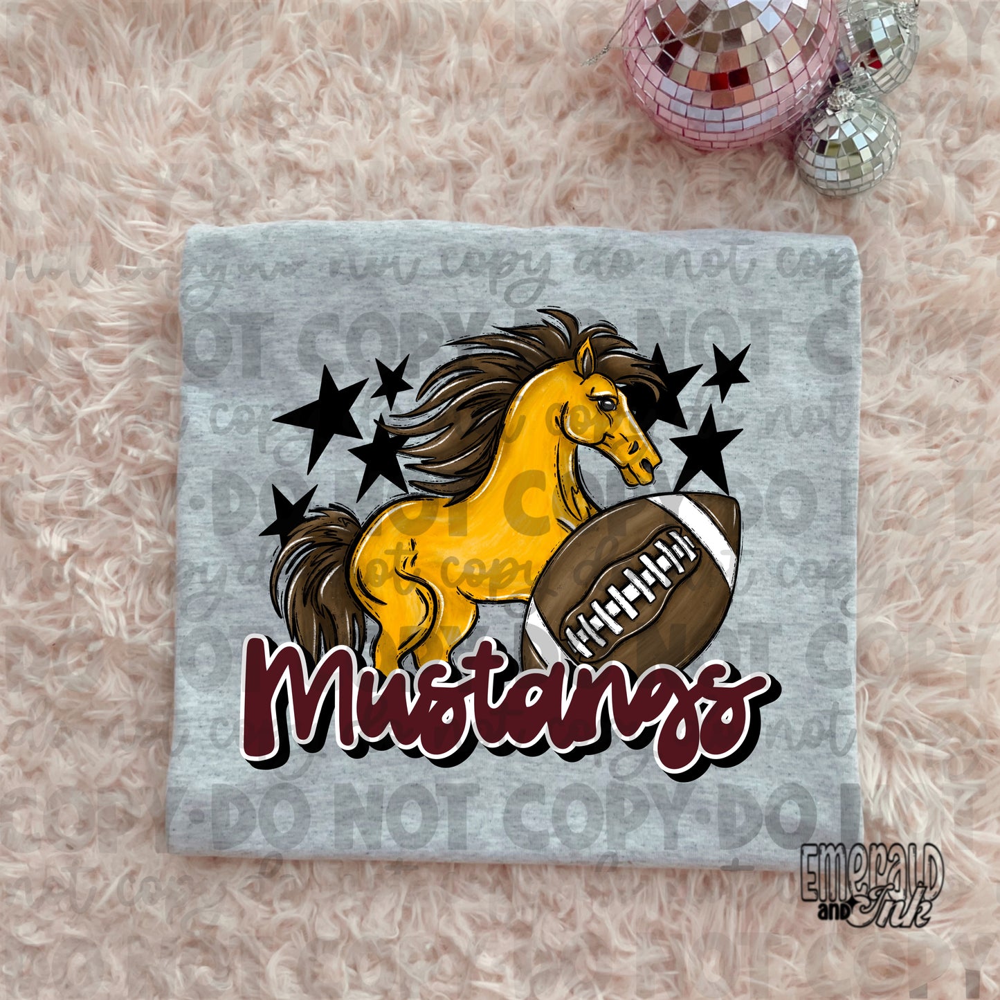 Mascot - Mustangs (w/horse) - DTF Transfer - TAT 5-7 biz days