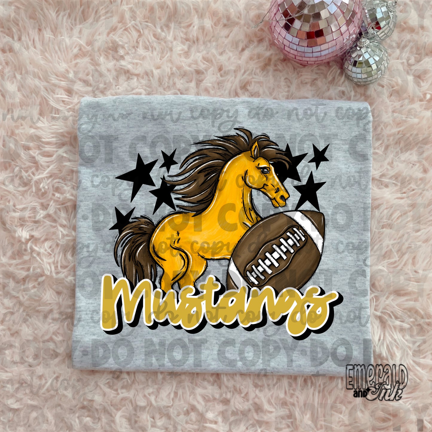 Mascot - Mustangs (w/horse) - DTF Transfer - TAT 5-7 biz days