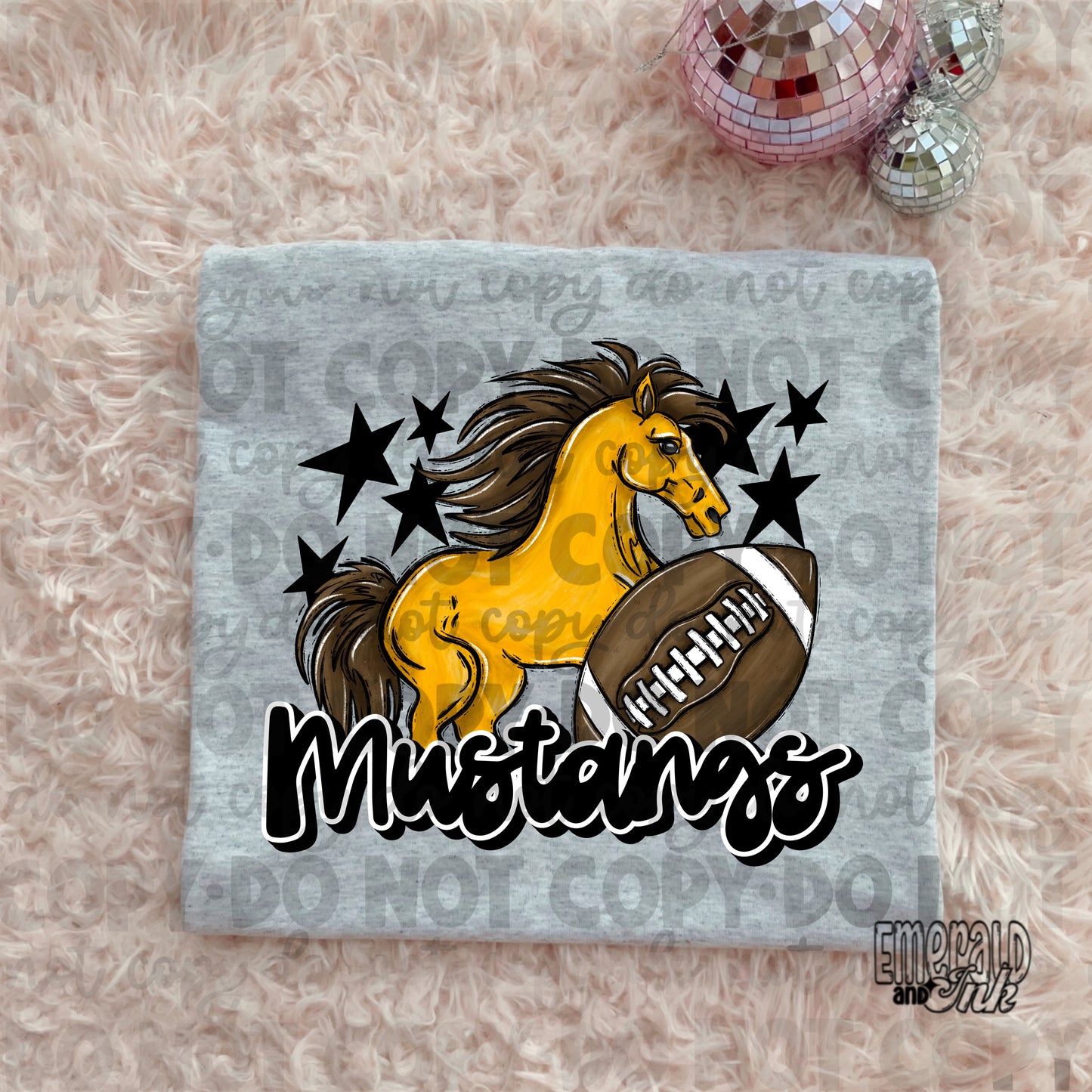 Mascot - Mustangs (w/horse) - DTF Transfer - TAT 5-7 biz days
