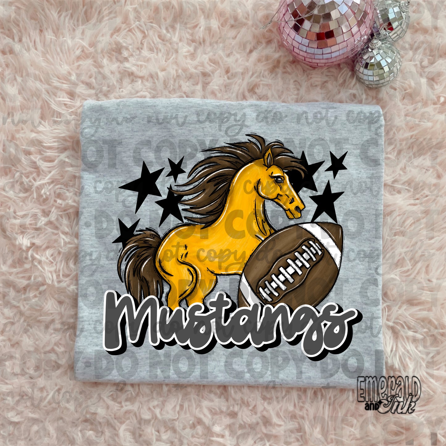 Mascot - Mustangs (w/horse) - DTF Transfer - TAT 5-7 biz days