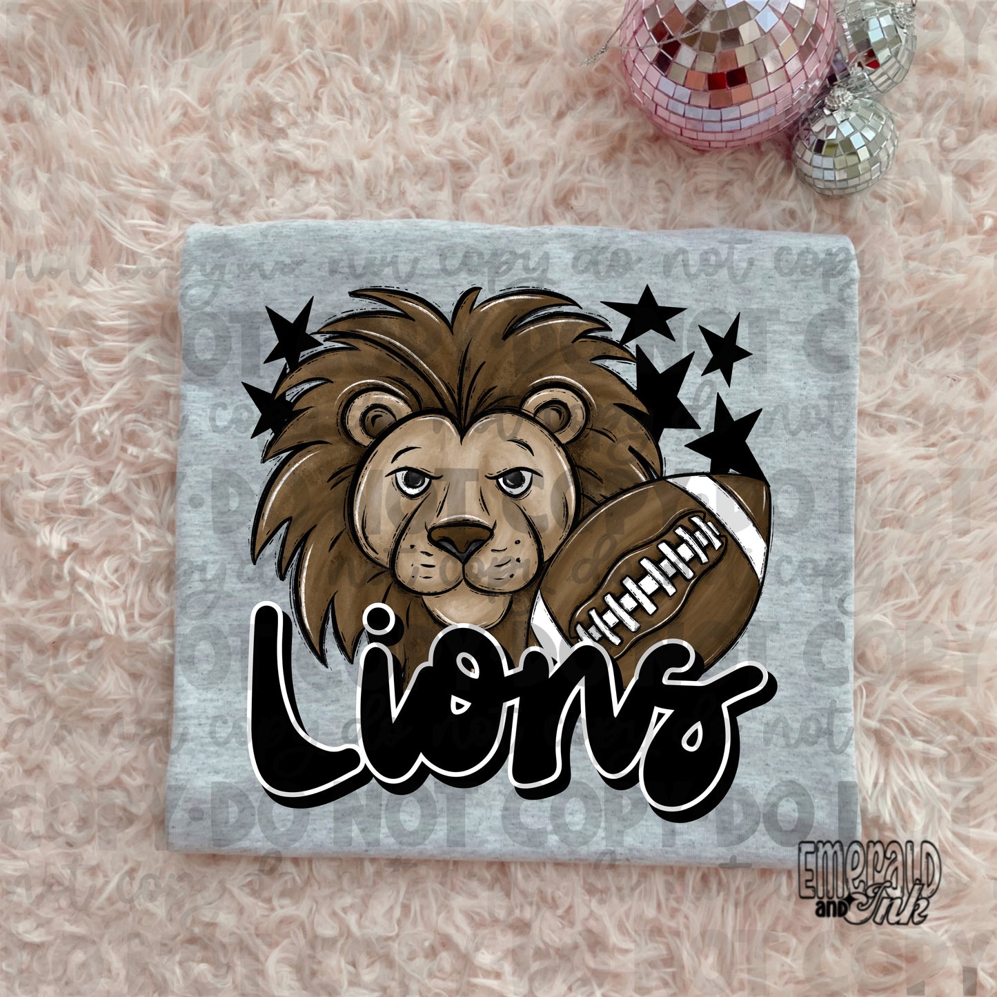 Mascot - Lions (w/lion) - DTF Transfer - TAT 5-7 biz days