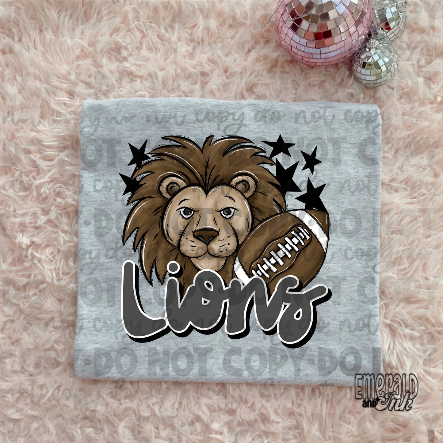 Mascot - Lions (w/lion) - DTF Transfer - TAT 5-7 biz days