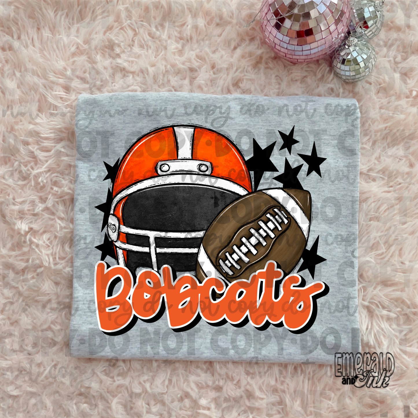Mascot - Bobcats (w/helmet) - DTF Transfer - TAT 5-7 biz days