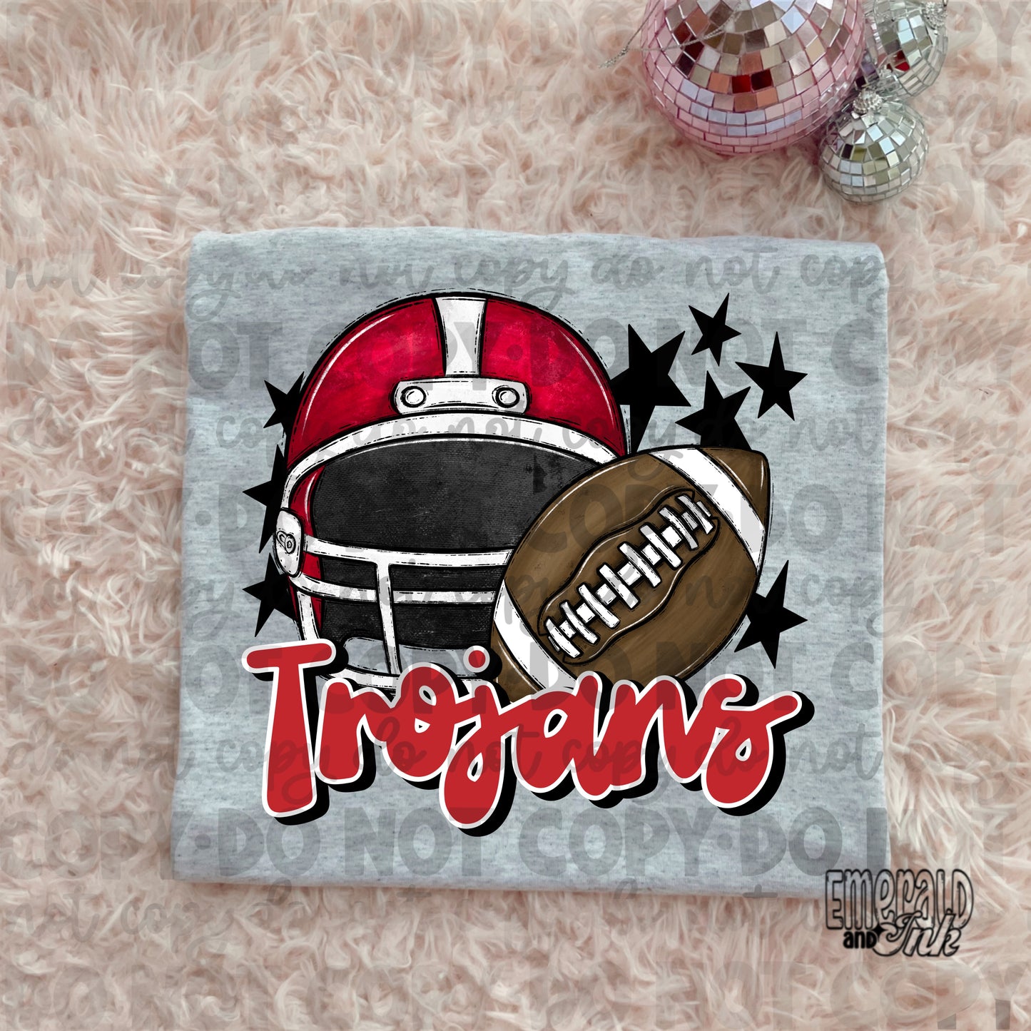Mascot - Trojans (w/helmet) - DTF Transfer - TAT 5-7 biz days