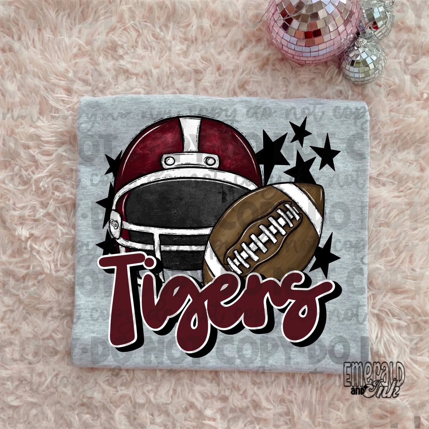 Mascot - Tigers (w/helmet) - DTF Transfer - TAT 5-7 biz days