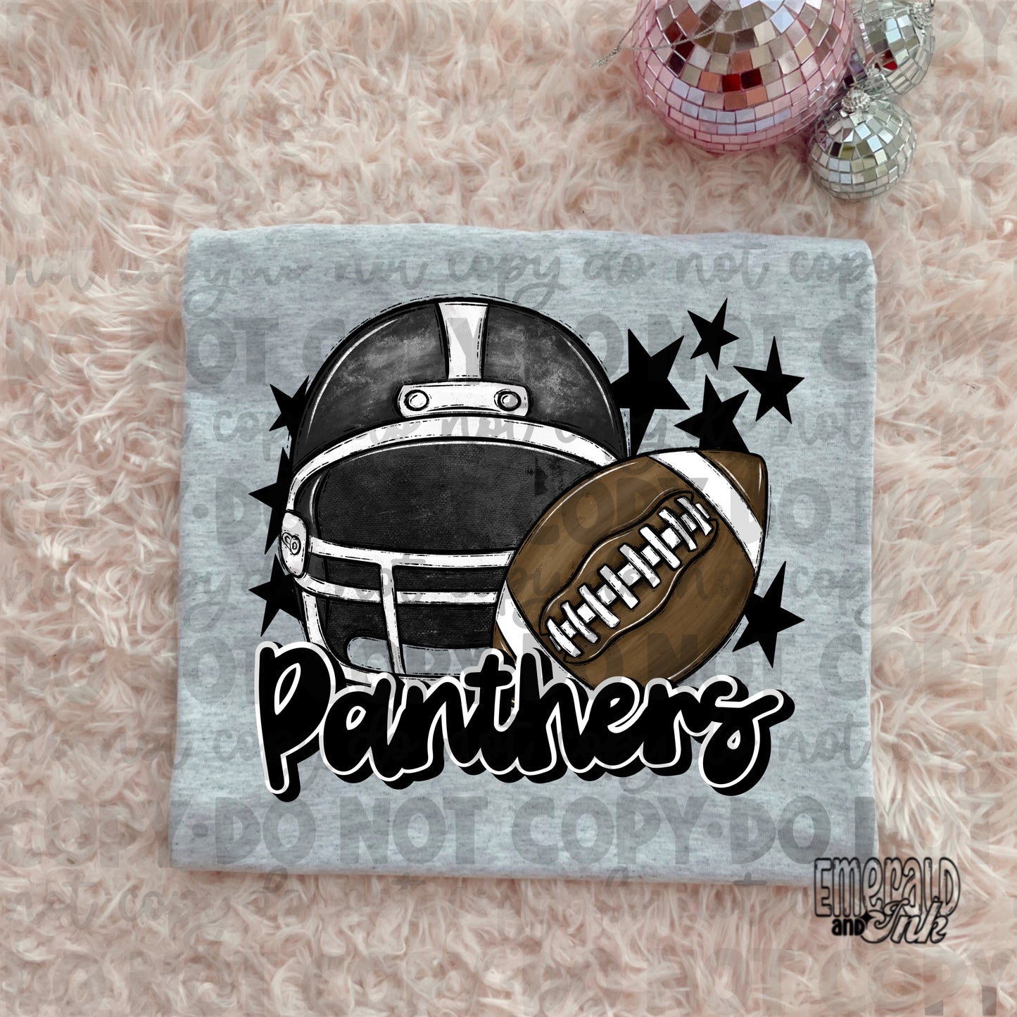 Mascot - Panthers (w/helmet) - DTF Transfer - TAT 5-7 biz days