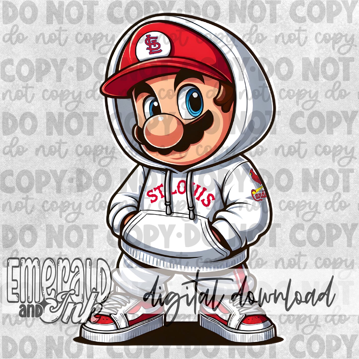 Italian Plumber - Red Bird Baseball - DIGITAL Download