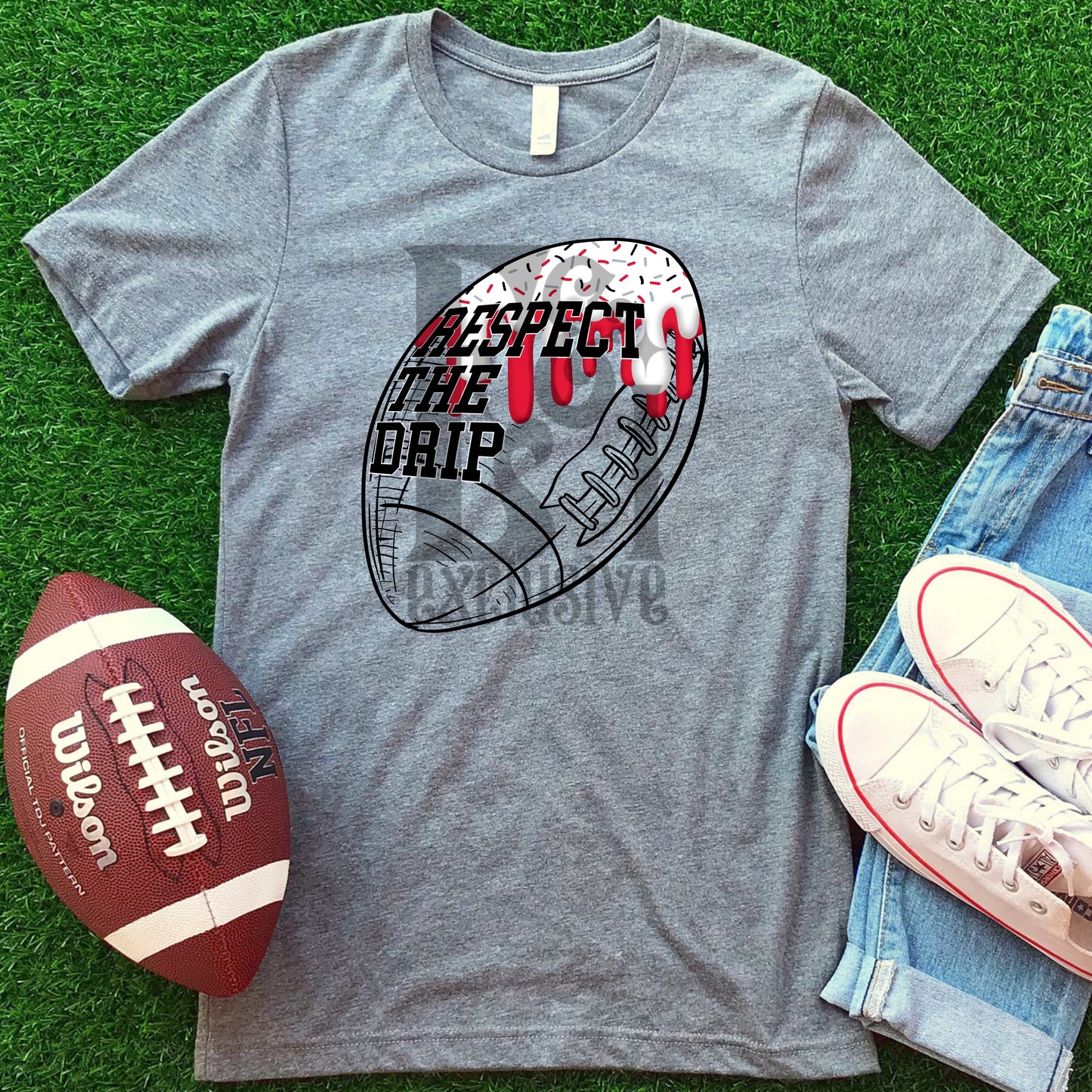 Respect The Drip Digital Download - Red/Black/White Football