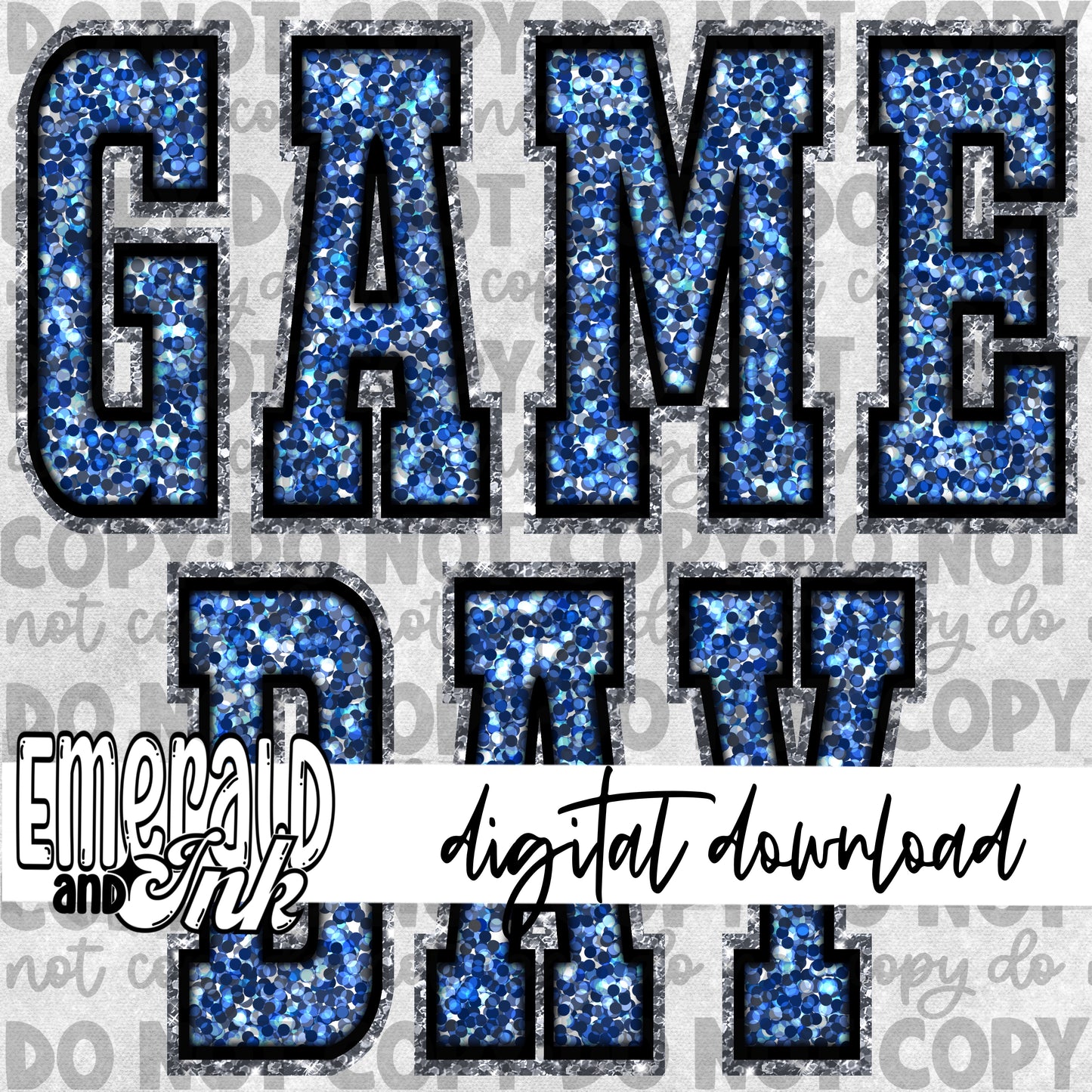 Game Day Glitter (blue) - Digital Download