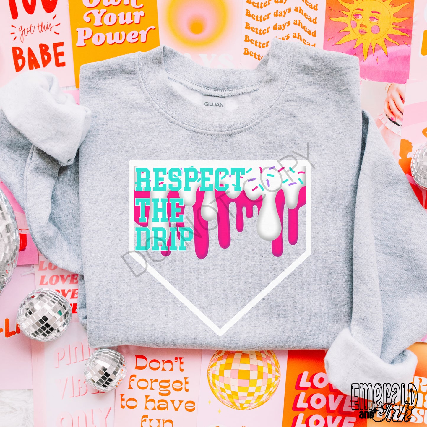 Respect The Drip Digital Download - Hot Pink/Turq Homeplate