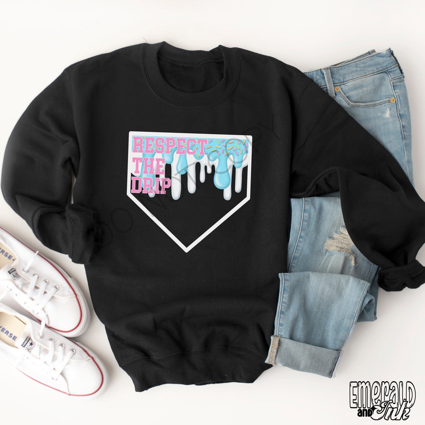 Respect The Drip Digital Download - Cotton Candy White Homeplate