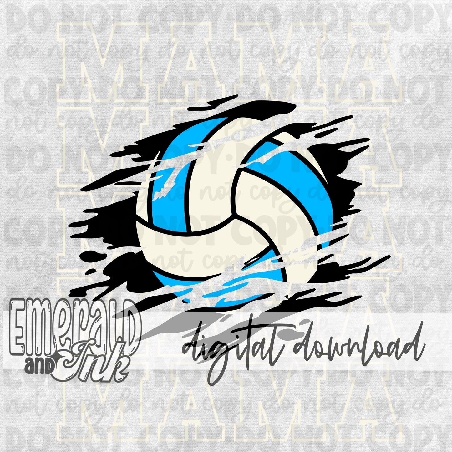 Mama Stacked Volleyball - DIGITAL Download