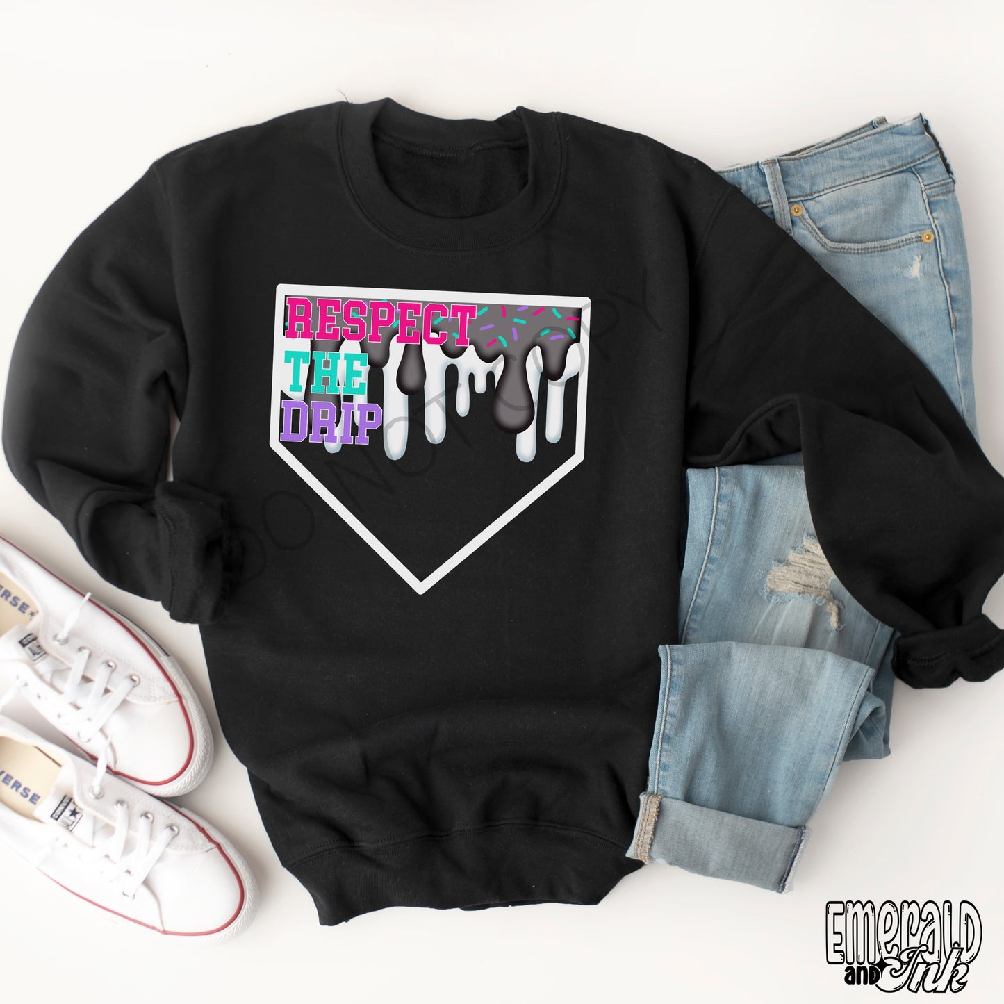Respect The Drip Digital Download - Pink/Turq/Purple Homeplate