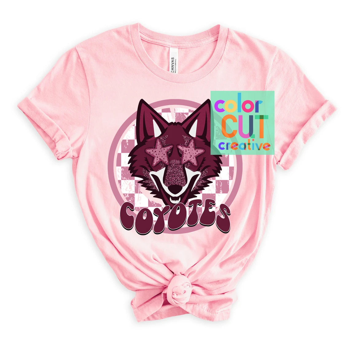 Preppy Mascot - Coyotes Maroon - DTF Transfer *TAT 5-7 biz days